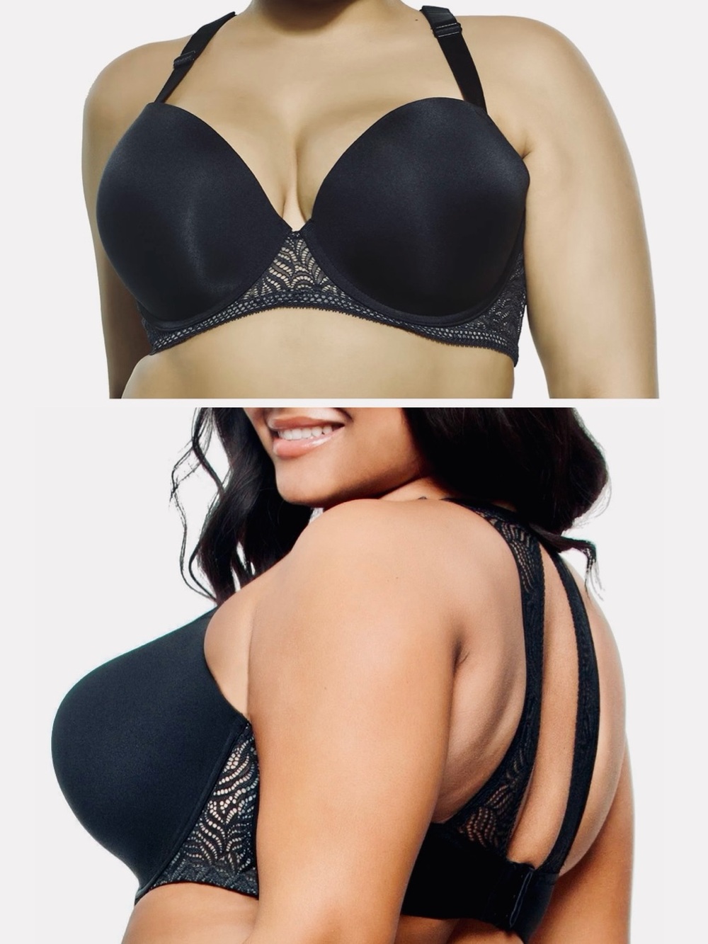 Paramour 38DD Bra Beige Carolina Seamless Plunge Racerback Lace Underwire 115011